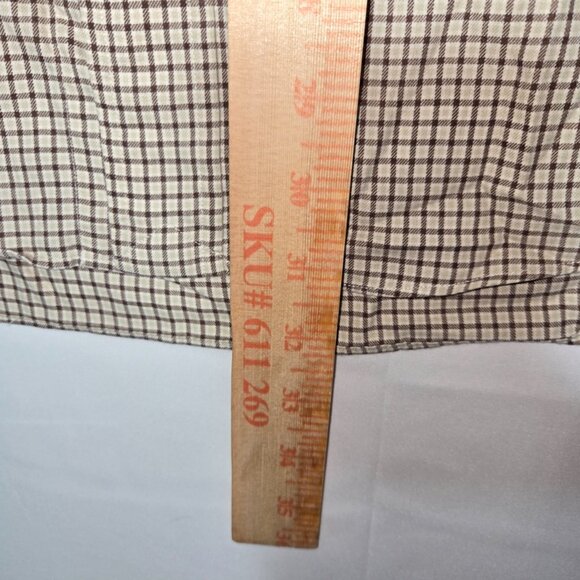 Ralph Lauren Blake Brown Beige Plaid Check Green Pony S/S Button Down Shirt L - Picture 5 of 5